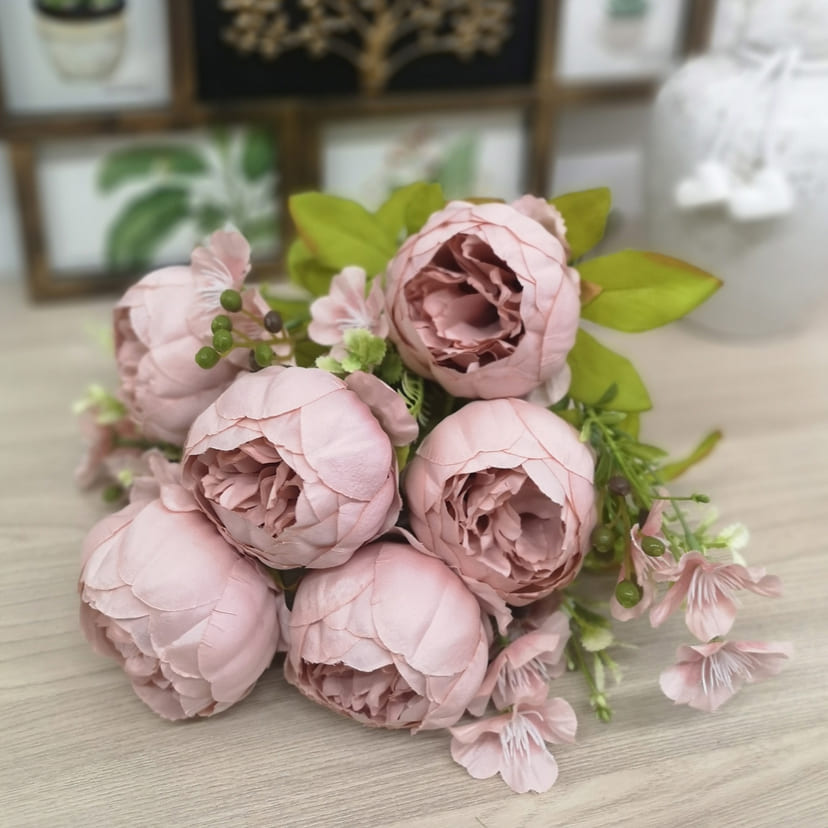 Искусственные цветы в Ижевске | Цветы искусственные «Пионы», розовый, винтаж, букет