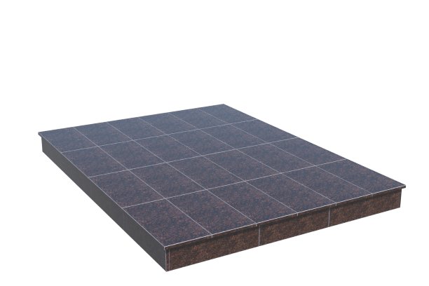 Площадки на могилу в Ижевске | Площадка с вертикальной (15 см) облицовкой Дымовским гранитом