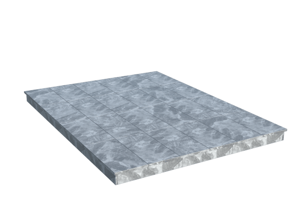 Площадки на могилу в Ижевске | Площадка с вертикальной (10 см) мраморной облицовкой