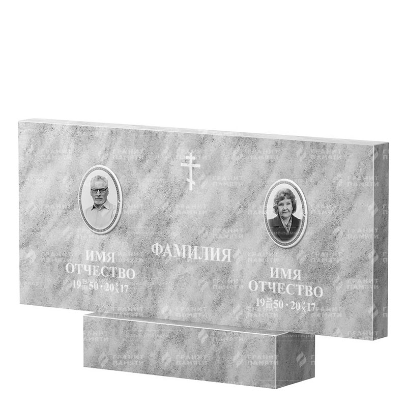 Памятники из мрамора в Ижевске | Двойной мраморный памятник, прямой