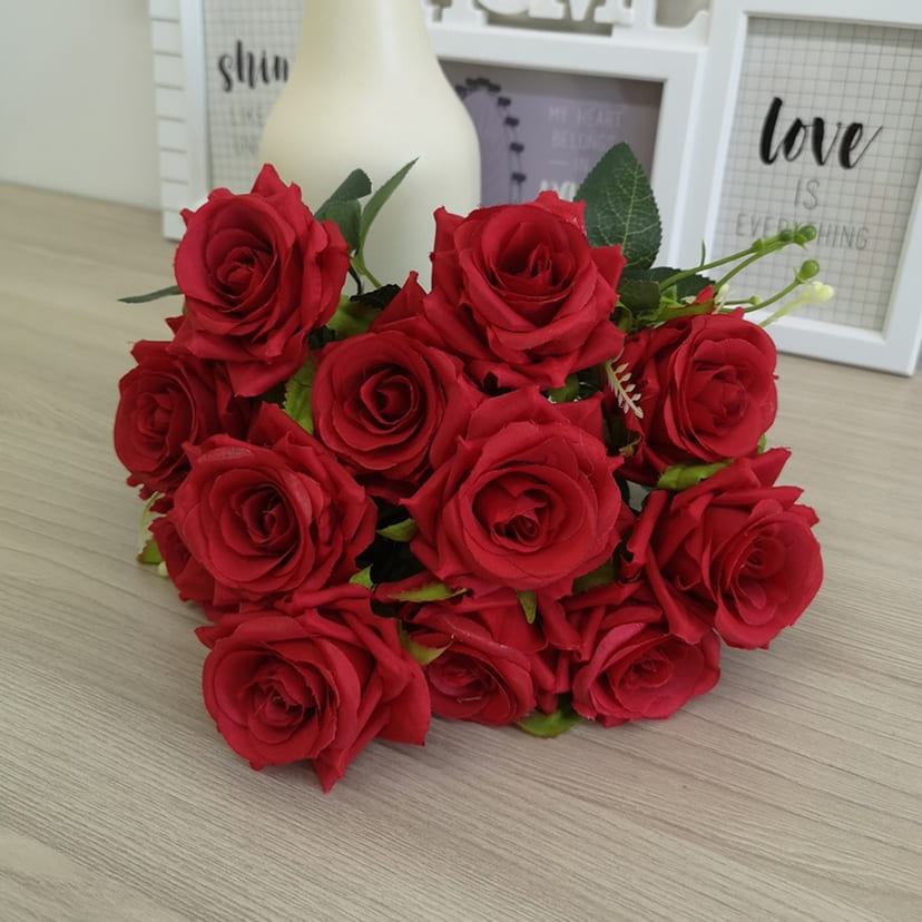 Искусственные цветы в Ижевске | Цветы искусственные «Розы острые», красные, букет