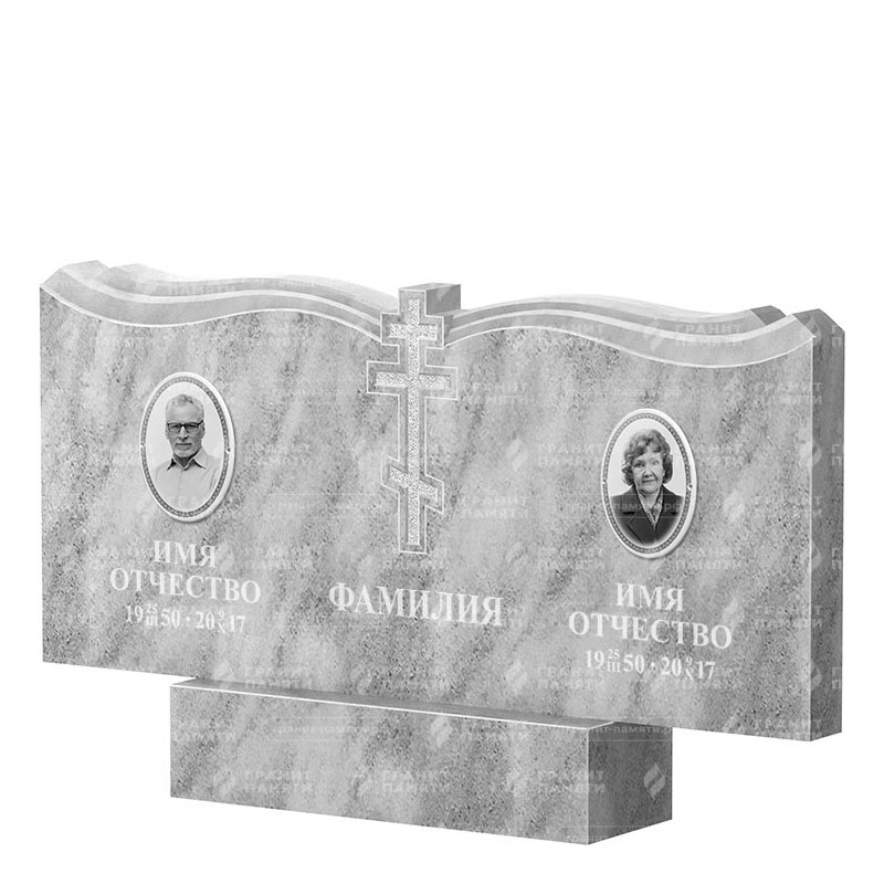 Памятники из мрамора в Ижевске | Двойной мраморный памятник ФМ-262