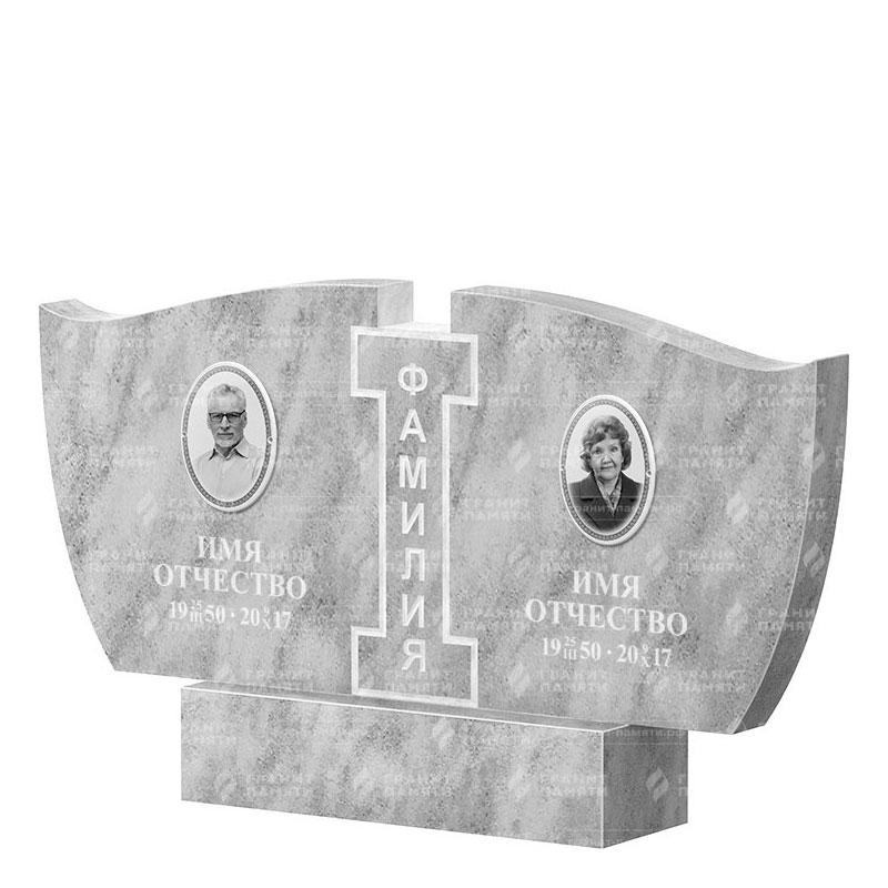 Памятники из мрамора в Ижевске | Двойной мраморный памятник ФМ-138