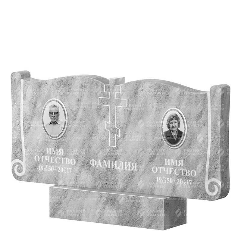 Памятники из мрамора в Ижевске | Двойной мраморный памятник ФМ-263