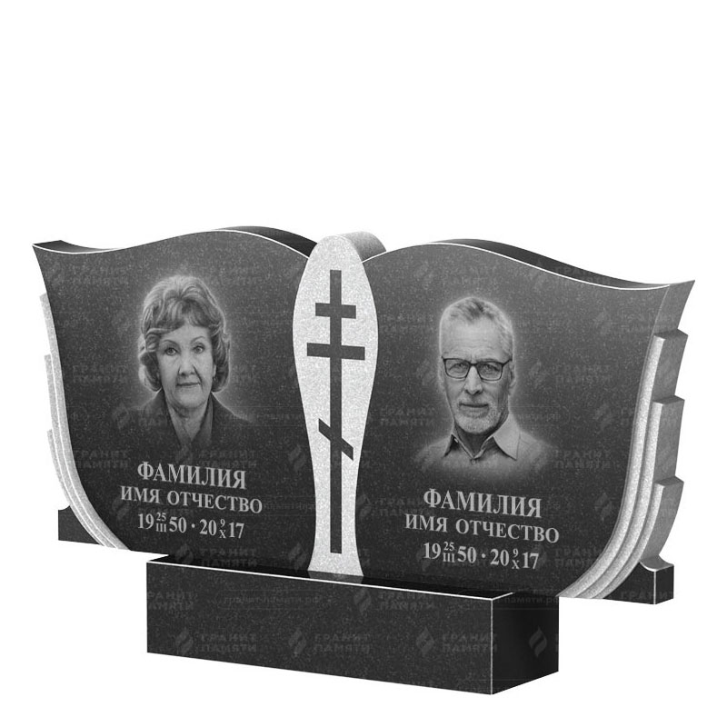 Памятники из гранита двойные в Ижевске | Двойной гранитный памятник ФГ-136