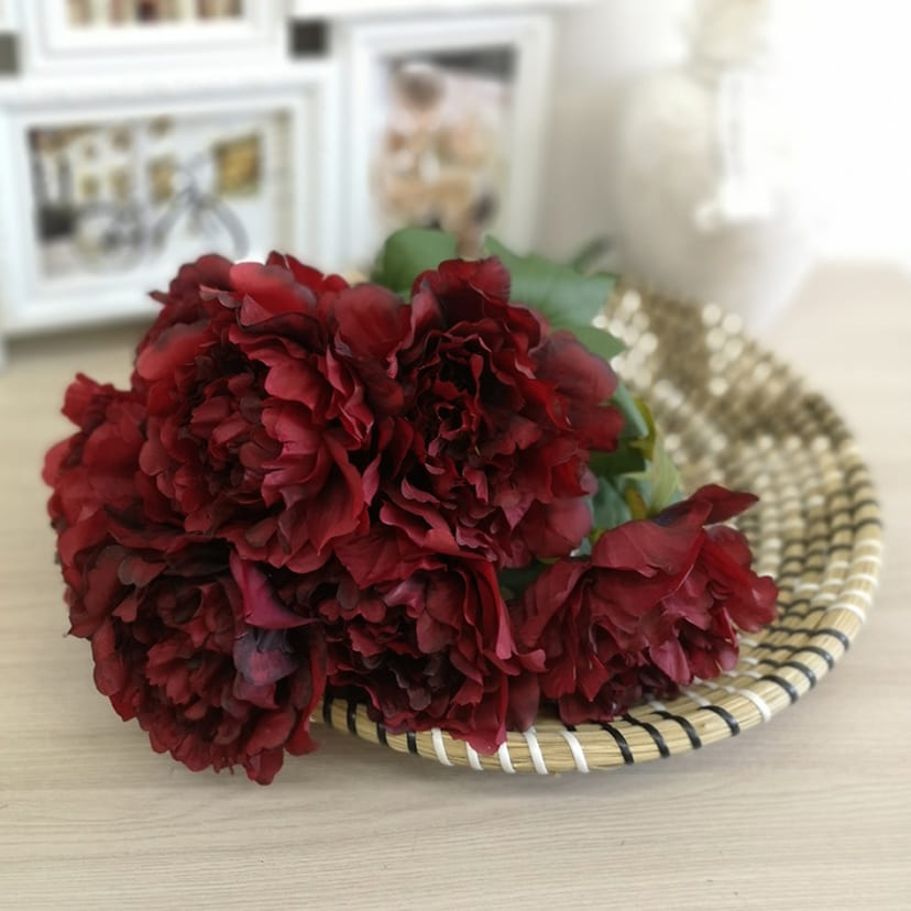 Искусственные цветы в Ижевске | Цветы искусственные «Пионы», бордовые, букет