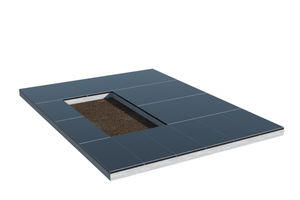 Площадки на могилу в Ижевске | Площадка с облицовкой гранитом Габбро (под цветник)