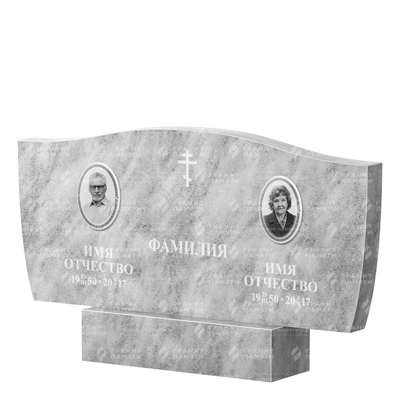 Памятники из мрамора в Ижевске | Двойной мраморный памятник ФМ-258