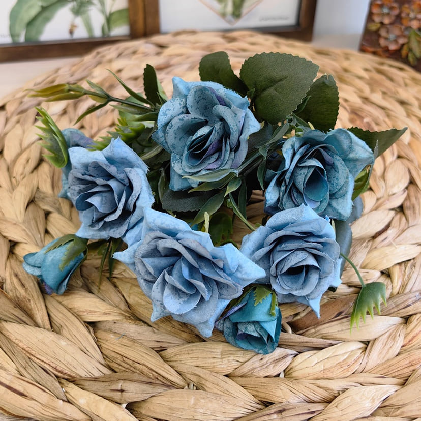 Искусственные цветы в Ижевске | Цветы искусственные «Розы», синие, букет