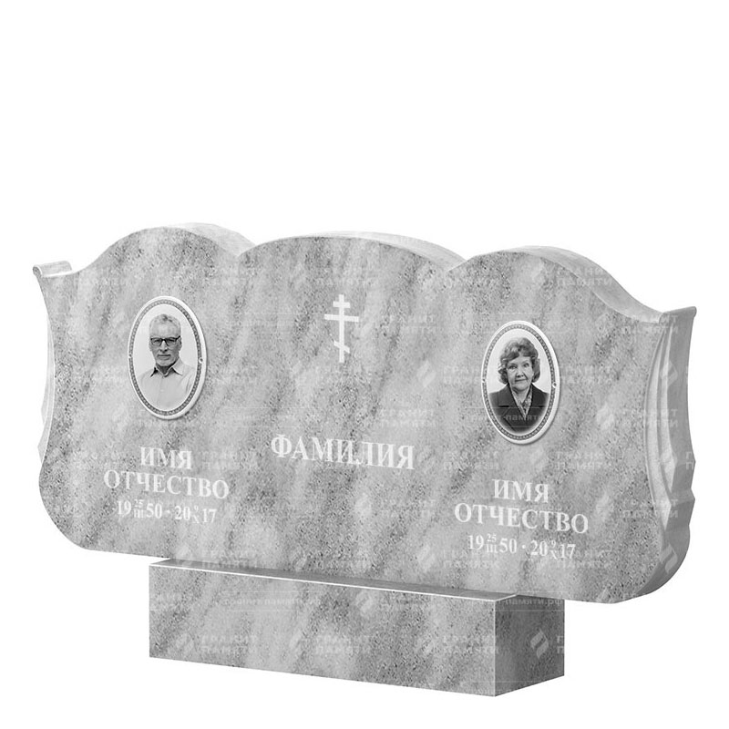 Памятники из мрамора в Ижевске | Двойной мраморный памятник ФМ-261