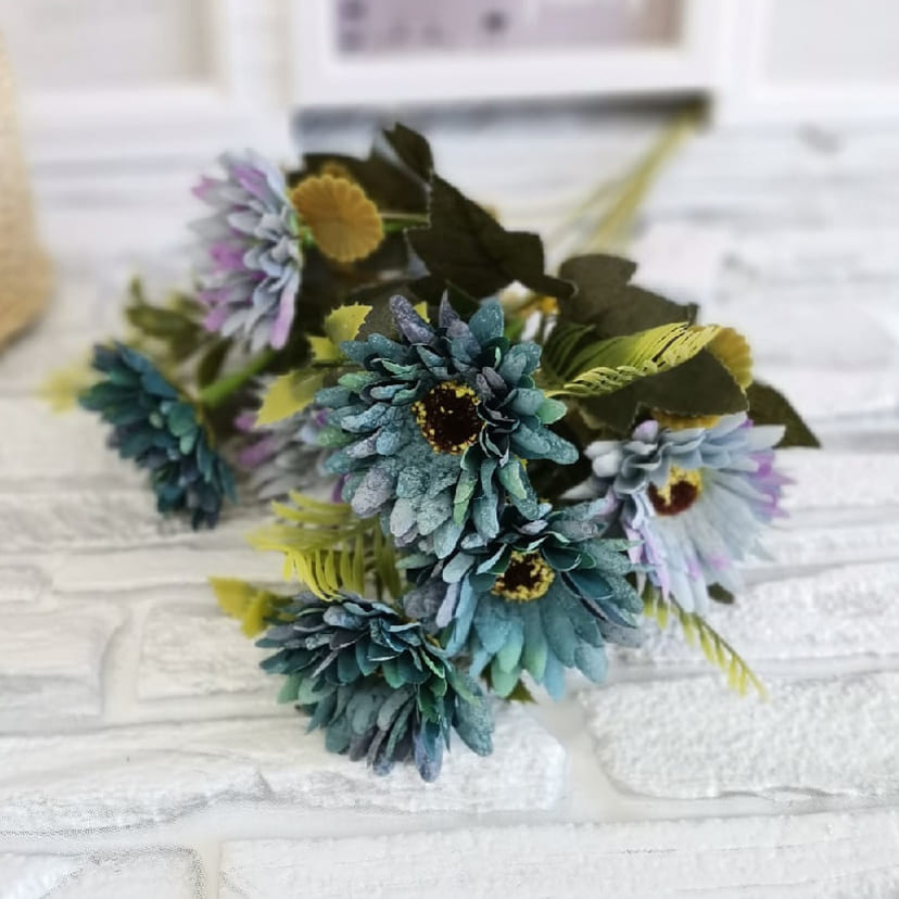 Искусственные цветы в Ижевске | Цветы искусственные «Ромашки», фиолетово-голубые, букет