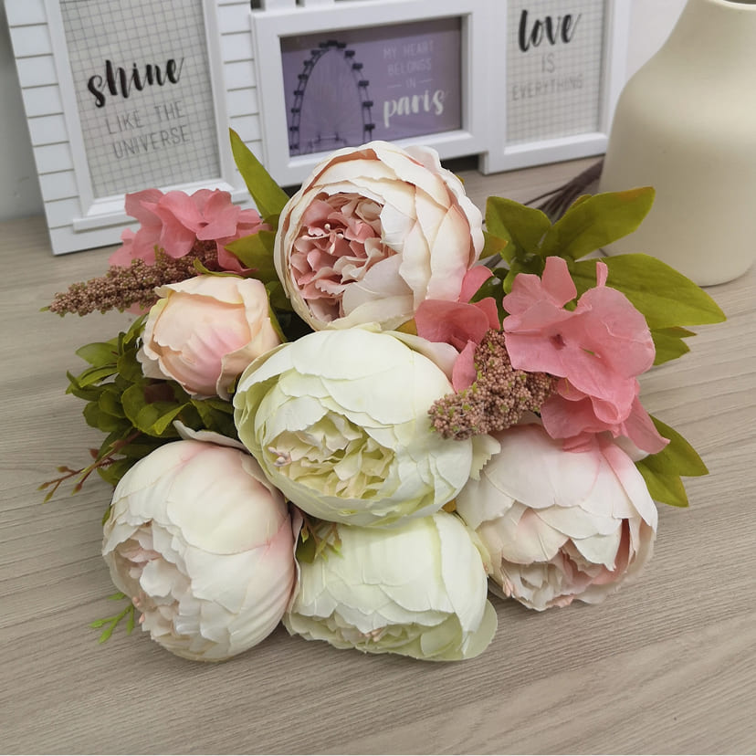 Искусственные цветы в Ижевске | Цветы искусственные «Пионы», молочно-розовые, букет
