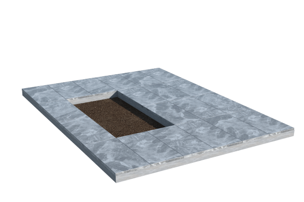 Площадки на могилу в Ижевске | Площадка с мраморной облицовкой (под цветник)