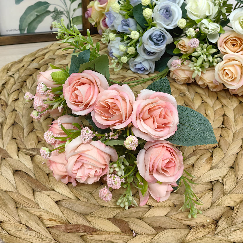 Искусственные цветы в Ижевске | Цветы искусственные «Розы», нежно-розовые, букет