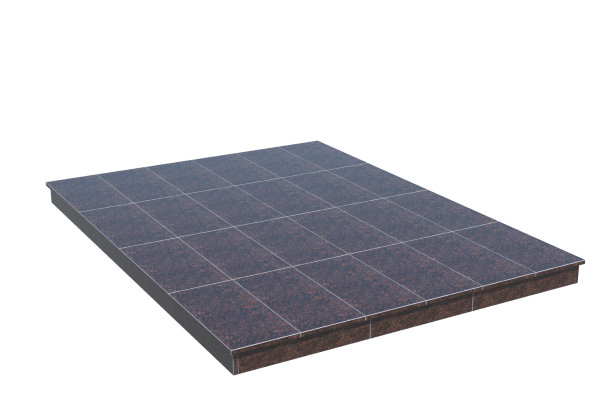 Площадки на могилу в Ижевске | Площадка с вертикальной (10 см) облицовкой Дымовским гранитом